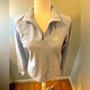 The North Face gray half zip pullover, size M